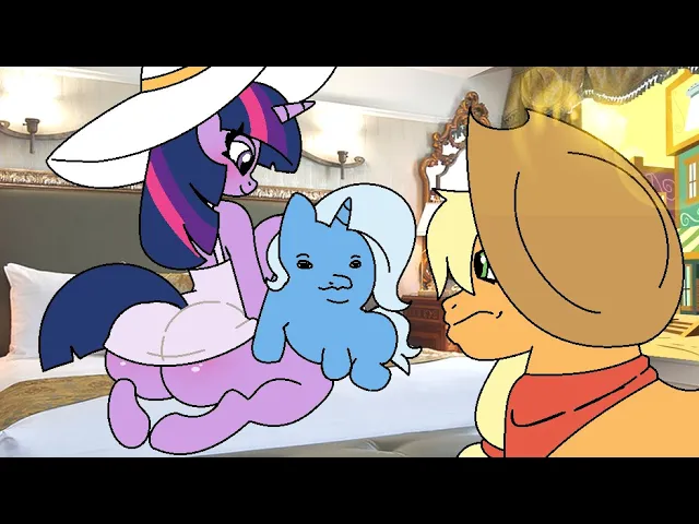 Applejack And Rarity Leave Ponyville